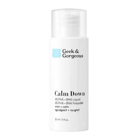 Geek & Gorgeous - Calm Down - Maigs Pīlings Jutīgai Ādai ar PHA un BHA Skābēm - 30ml