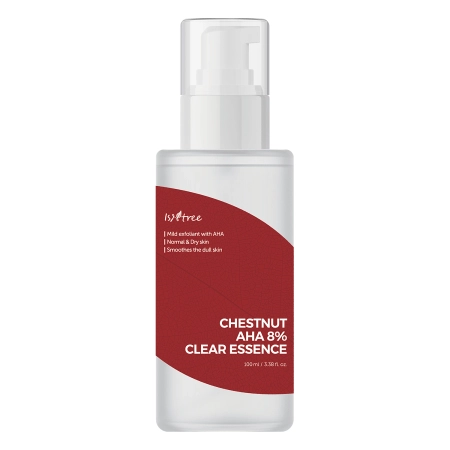 Isntree - Chestnut AHA 8% Clear Essence - Sejas Esence ar Pienskābi un Glikolskābi - 100ml