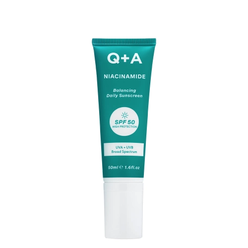 Q+A - Niacinamide SPF50 Balancing Facial Sunscreen - Balansējošs Saules Aizsargkrēms ar Niacīnamīdu un SPF50 - 50ml