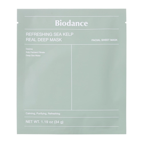 Biodance - Refreshing Sea Kelp Real Deep Mask - Nomierinoši-Mitrinoša Sejas Maska - 1 gab./34g