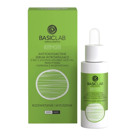 BasicLab - Esteticus - Izgaismošana un Nomierināšana - Antioksidējošs un Līdzsvarojošs Serums ar 15% C Vitamīnu - 30ml