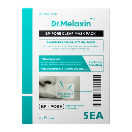 Dr.Melaxin - BP Pore Clear Mask Pack - Attīrošo Auduma Masku Komplekts - 5x25g