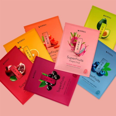 KORIKA - Superfruits Brightening Sheet Mask Hallabong - Izgaismojoša Auduma Sejas Maska - 1gab/25g