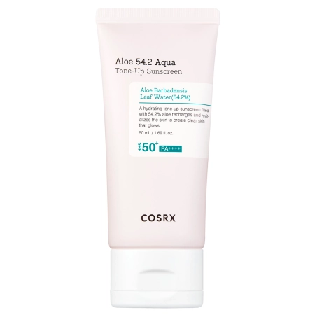 COSRX - Aloe 54.2 Aqua Tone-Up Sunscreen SPF50+/PA++++ - Mitrinošs Krēms ar Saules Aizsargfiltru - 50ml