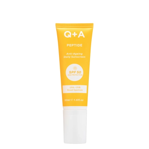Q+A - Peptide SPF50 Anti-Ageing Facial Sunscreen - Pretnovecošanās Krēms ar Peptīdu un SPF50 - 50ml