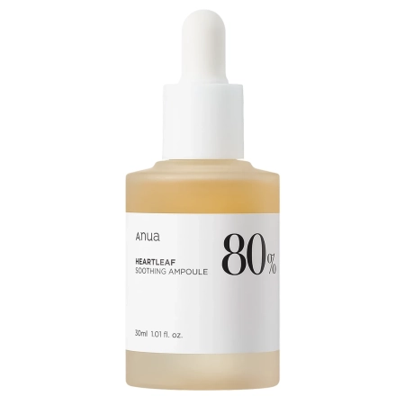 Anua - Heartleaf 80% Soothing Ampoule - Nomierinoša Ampula Sejai ar 80% Houtūnijas Ekstraktu - 30ml
