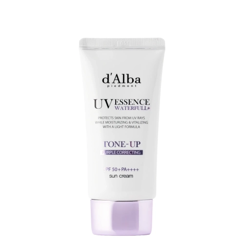 d'Alba - Waterfull Tone-Up Sun Cream SPF50+ PA++++ - Purple - Tonējošs Sejas Saules Aizsargkrēms - 50ml