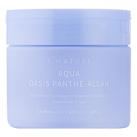 S.Nature - Aqua Oasis Panthe-Allan Calming Pad - Nomierinošas Sejas Plāksnītes - 60 gab/190ml