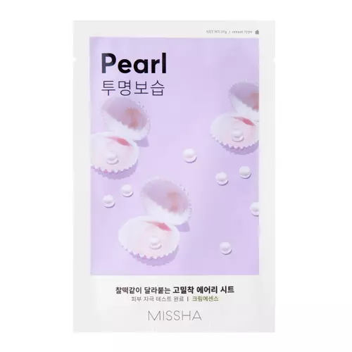 Missha - Airy Fit Sheet Mask - Pearl - Izgaismojoša auduma maska - 19g