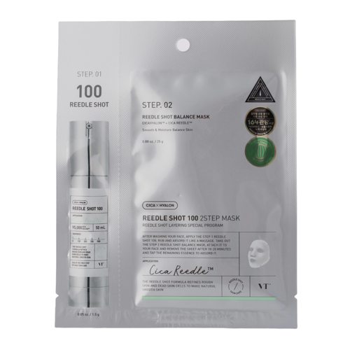 VT Cosmetics - Reedle Shot 100 2Step Mask - Nostiprinoša Auduma Maska Sejai - 1.5g+25g