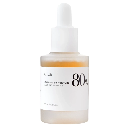 Anua - Heartleaf 80% Soothing Ampoule - Nomierinoša Ampula Sejai ar 80% Houtūnijas Ekstraktu - 30ml
