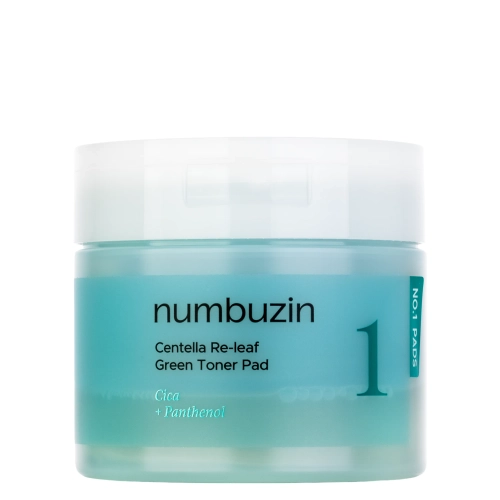 Numbuzin - No.1 Centella Re-leaf Green Toner Pad - Spilventiņi ar Āzijas Centellas Ekstraktu - 70gab.