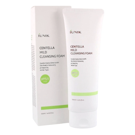 iUNIK - Centella Mild Cleansing Foam - Maigas attīrošas putas ar asijas centellu (Centella Asiatica) - 120ml