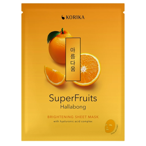 KORIKA - Superfruits Brightening Sheet Mask Hallabong - Izgaismojoša Auduma Sejas Maska - 1gab/25g