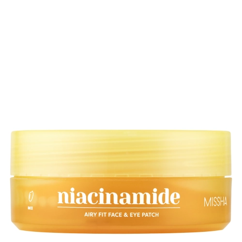 Missha - Airy Fit Niacinamide Brightening Face & Eye Patch - Izgaismojoši Hidrogēla Patči ar Niacinamīdu - 60gab