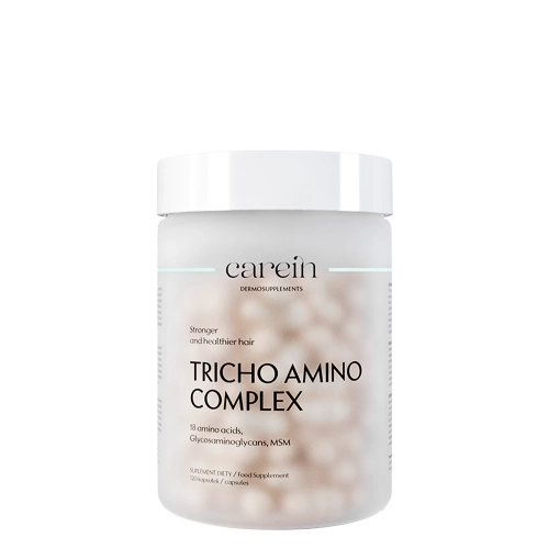 Carein - Tricho Amino Complex - Uztura Bagātinātājs - Plānu, Lūztošu Matu Stiprināšana - 120 kapsulas