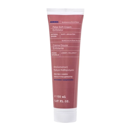 Korres - Rose Sauvage D'Apothicaire - Petal Soft Cream Exfoliator - Nolobošs Krēms Sejas Mazgāšanai - 150ml