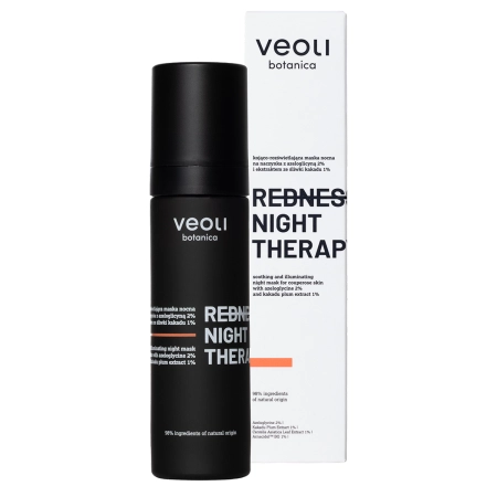 Veoli Botanica - Redness Night Therapy - Nomierinoša un Izgaismojoša Nakts Maska Paplašinātiem Kapilāriem - 50ml