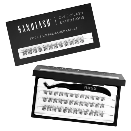 Nanolash - Stick & Go Pre-Glued Lashes - Pašlīmējoši Skropstu Pušķīši - Innocent Short - 1 iepak.