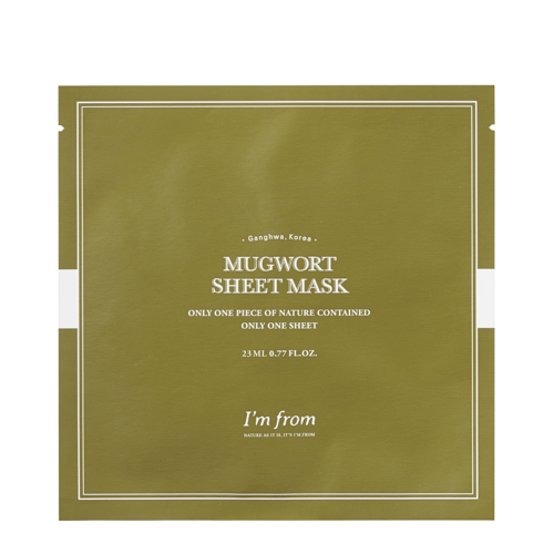 I'm From - Mugwort Sheet Mask - Nomierinoša Audumu Maska ar Vīgriezes Ekstraktu - 1gab/23ml