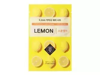 Etude House - 0.2mm Therapy Air Mask - Lemon - Mitrinoša un Izgaismojoša Auduma Maska ar Citrona Ekstraktu - 20ml