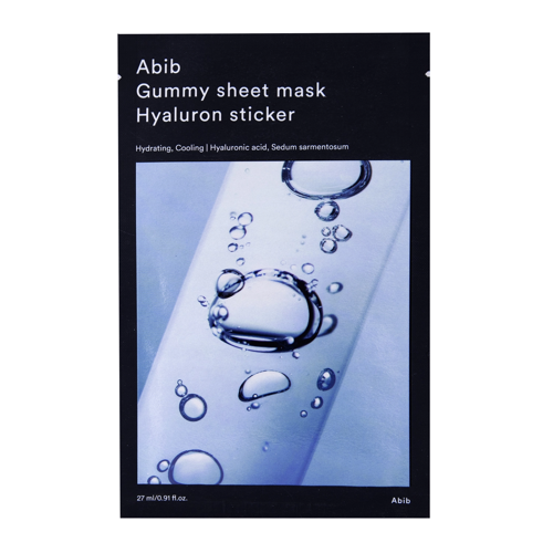 Abib - Gummy Sheet Mask Hyaluron Sticker - Mitrinoša un Ādas Elastību Atjaunojoša Auduma Maska - 27ml