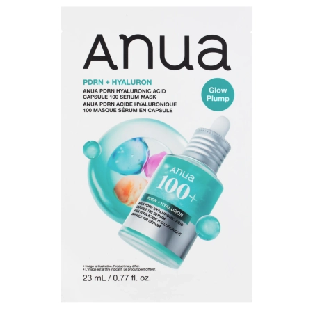 Anua - PDRN + Hyaluron 100 Serum Mask - Mitrinoša un Izgaismojoša Auduma Maska - 23ml