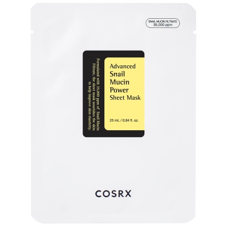 COSRX - Advanced Snail Mucin Power Essence Sheet Mask - Auduma Maska ar Gliemežu Mucīnu - 25ml