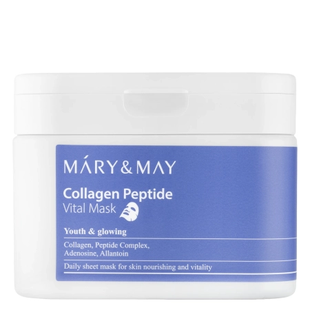 Mary&May - Collagen Peptide Vital Mask - Nostiprinošu Auduma Masku Komplekts - 30gab