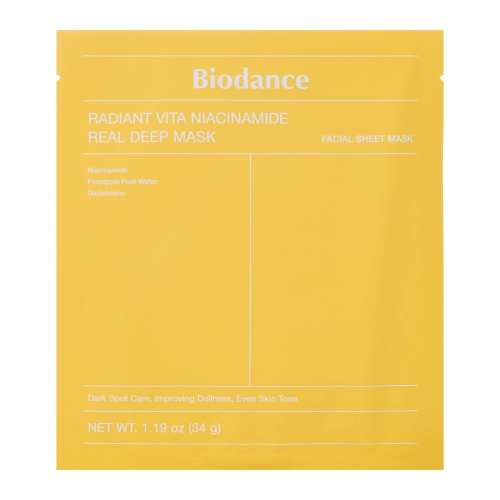 Biodance - Radiant Vita Niacinamide Real Deep Mask - Izgaismojoša Sejas Maska - 1 gab./34g