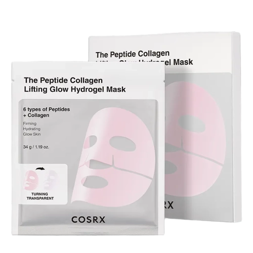 COSRX - Peptide Collagen Glow Hydrogel Mask - Hidrogēla Masku Komplekts ar Peptīdiem un Kolagēnu - 34g x 3gab