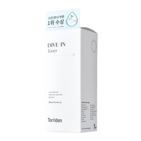 Torriden - Dive-In - Low Molecule Hyaluronic Acid Toner - Nomierinošs un Mitrinošs Toniks ar Hialuronskābi un Pantenolu - 300ml