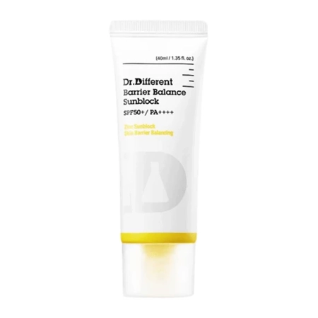 Dr.Different - Barrier Balance Sunblock SPF50+ PA++++ - Minerālais Saules Aizsargkrēms - 40ml