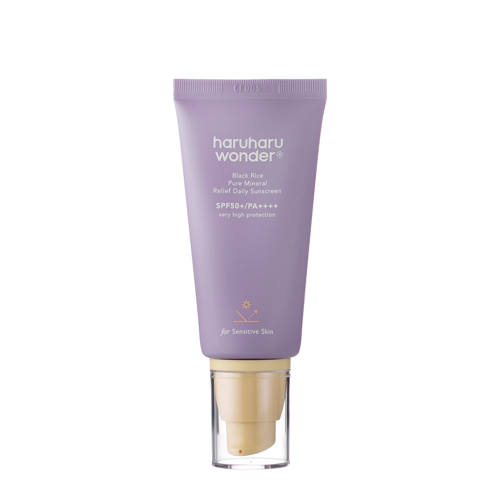 Haruharu Wonder - Black Rice Pure Mineral Relief Daily Sunscreen SPF50+/PA++++ - Mitrinošs Krēms Sejai ar Fizikāliem Filtriem - 50ml