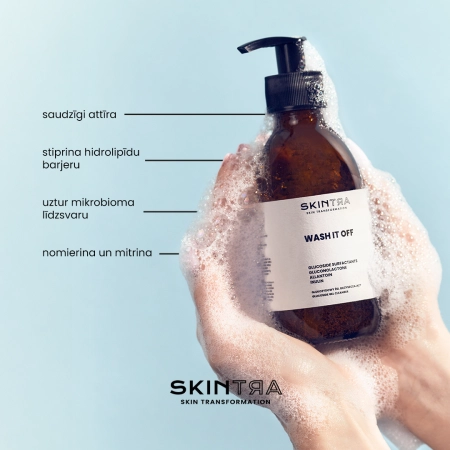SkinTra - Wash It Off - Glikozīda Sejas Mazgāšanas Želeja - 200ml