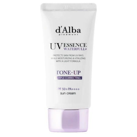 d'Alba - Waterfull Tone-Up Sun Cream SPF50+ PA++++ - Purple - Tonējošs Sejas Saules Aizsargkrēms - 50ml