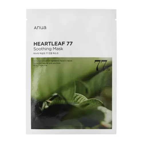 Anua - Heartleaf 77% Soothing Sheet Mask - Mitrinoši-Nomierinoša Maska ar 77% Hautūnijas Ekstraktu -1gab./25ml