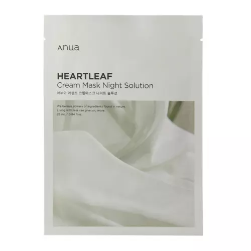 Anua - Heartleaf Cream Mask Night Solution - Nomierinoša Maska ar Hautūniju – 1gab./25ml