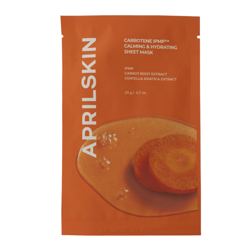 Aprilskin - Carrotene IPMP Calming & Hydrating Sheet Mask - Nomierinoša Auduma Sejas Maska - 1gab./20g