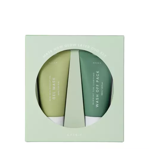 Axis-y - Mask Now Glow Later Duo Set - Attīroša Maska Sejai 30ml + Atvēsinoša Maska Sejai 30ml