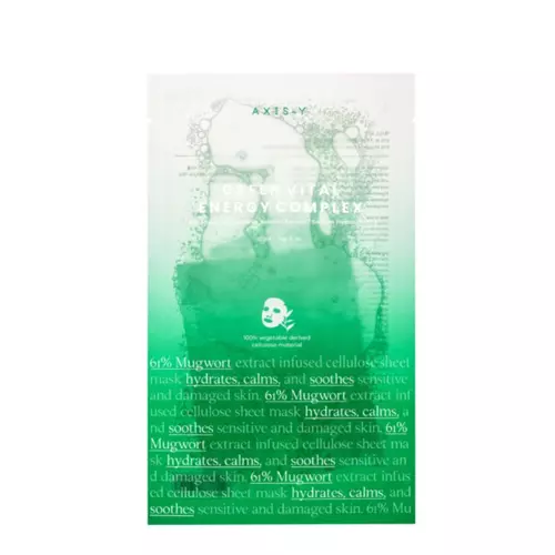 Axis-y - Mugwort Green Vital Energy Complex Sheet Mask - Vitalizējoša Auduma Sejas Maska - 27ml