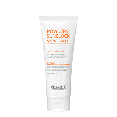 Cell by Cell - Powdery Sun Block Cream SPF50+ PA+++ - Saules Aizsargkrēms ar Pūdera Efektu - 100ml