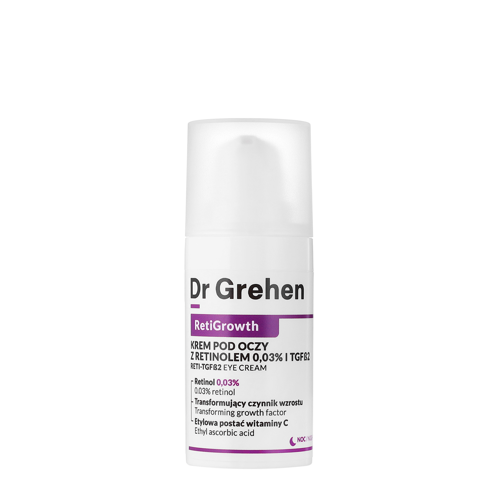 Dr Grehen - RetiGrowth - Reti-TGF Eye Cream - Krēms ādai zem acīm ar retinolu 0,03% un augšanas faktoru - 15ml