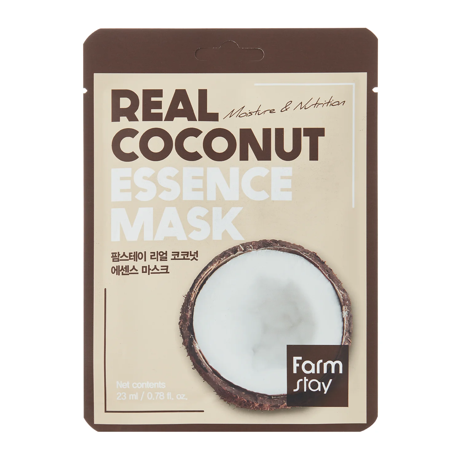 Farmstay - Real Coconut Essence Mask - Mitrinoši-Barojoša Auduma Maska ar Kokosu - 23ml/1gab.