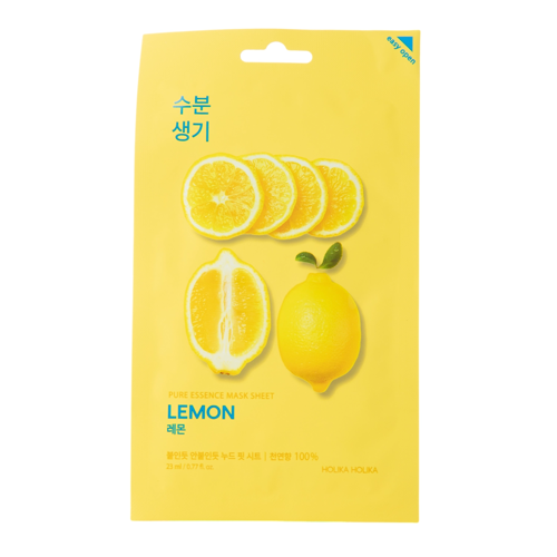 Holika Holika - Pure Essence Mask Sheet - Lemon - Izgaismojoša plīvura maska ar citrona ekstraktu - 23ml