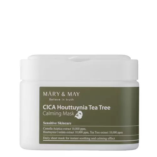 Mary&May - Cica Houttuynia Tea Tree Calming Mask - Nomierinošu sejas masku komplekts - 30 gab.