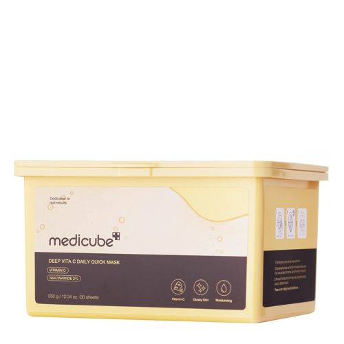 Medicube - Deep Vita C Daily Quick Mask - Izgaismojošu Auduma Sejas Masku Komplekts - 30 gab./300g