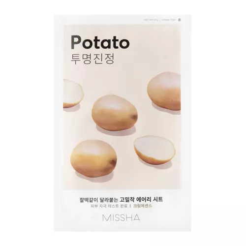 Missha - Airy Fit Sheet Mask - Potato - Nomierinoša un izgaismojoša auduma maska- 19g