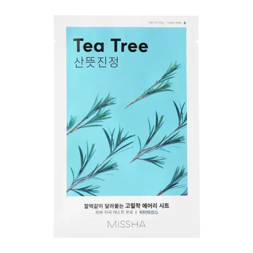 Missha - Airy Fit Sheet Mask - Tea Tree - Nomierinoša Auduma Maska - 19g