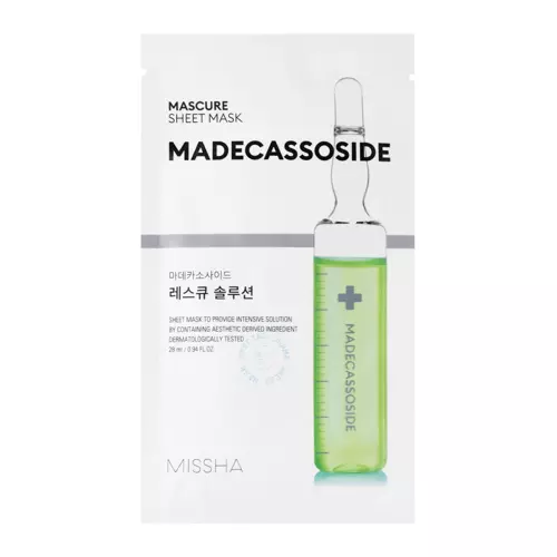 Missha - Mascure Rescue Solution Sheet Mask - Madecassoside - Nomierinoša auduma maska - 28ml